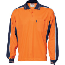 Load image into Gallery viewer, Poly/Cotton Contrast Panel Polo - long Sleeve - 3896