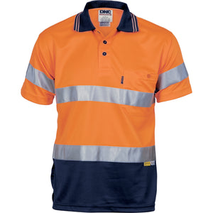Hivis D/N Cool Breathe Polo Shirt With 3M 8906 R/Tape - Short Sleeve - 3911