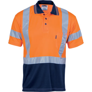 Hivis D/N Cool Breathe Polo Shirt With Cross Back R/Tape - Short Sleeve - 3912