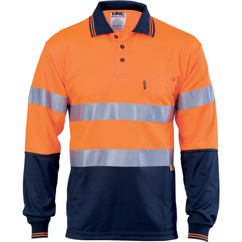 Hivis D/N Cool-Breathe Polo Shirt With 3M 8906 R/Tape - Long Sleeve - 3913