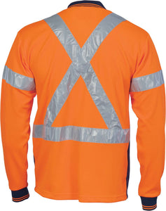 Hivis D/N Cool-Breathe Polo Shirt With Cross Back R/Tape - Long Sleeve - 3914