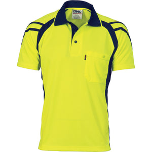 Cool Breathe Stripe Panel Polo Shirt - Short Sleeve - 3979