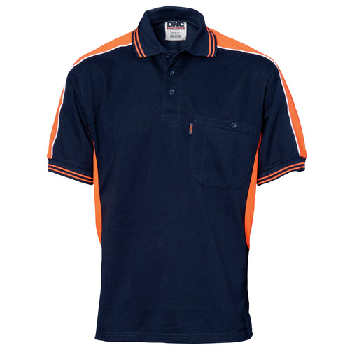 Polyester Cotton Panel Polo Shirt - Short Sleeve - 5214