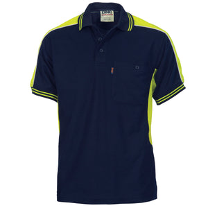 Polyester Cotton Panel Polo Shirt - Short Sleeve - 5214