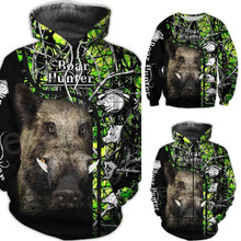 Load image into Gallery viewer, 3D Boar Hunter Camo Hoodie, Jacket or Sweatshirt.