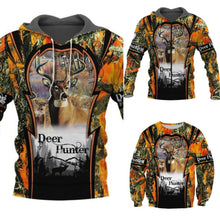 Load image into Gallery viewer, 3D Deer Hunter Orange/Camo Hoodie, Jacket or sweatshirt