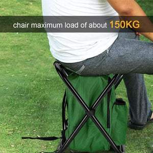 Portable Folding Camp Chair With Insulated Cooler