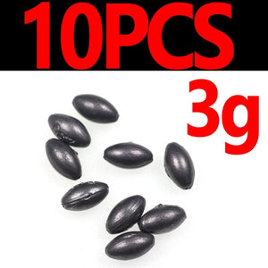 10PCS Reusable Olive Shape Lead Sinkers