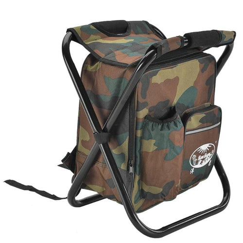 Portable Folding Camp Chair With Insulated Cooler