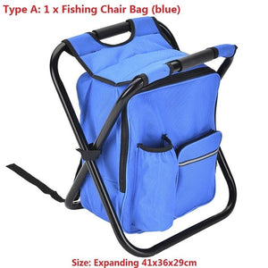 Portable Folding Camp Chair With Insulated Cooler