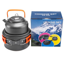 Load image into Gallery viewer, Camping Cookware Water Kettle &amp; Pan Sets