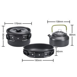 Camping Cookware Water Kettle & Pan Sets