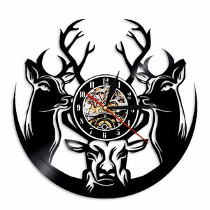 Wall Clock Wild Deer Hunters