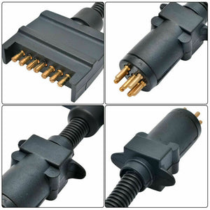 Trailer Connector Plug 7 Pin Round Plug to 7 Pin Flat Plug