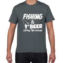 Load image into Gallery viewer, Fishing &amp; Beer Living The Dream T-shirt
