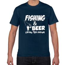Load image into Gallery viewer, Fishing &amp; Beer Living The Dream T-shirt