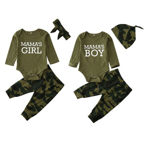 Baby "Mama's Girl" or Mama's Boy" Camo Outfit