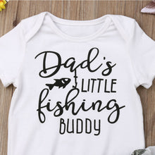 Load image into Gallery viewer, Baby 3 piece &quot;Dads Little Fishing Buddy&quot; outfit