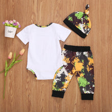 Load image into Gallery viewer, 3pcs &quot;Daddy&#39;s New Hunting Buddy&quot;  Long  or Short Romper, Pants Suit Sleeve Set