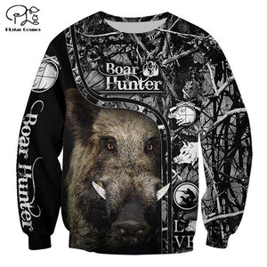 3D Boar Hunter Black & White Hoodie, Jacket or Sweatshirt