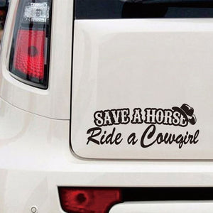 "Save A Horse Ride A Cowgirl" Sticker/Decals