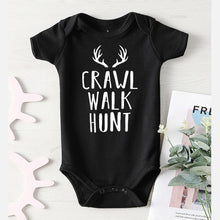 Load image into Gallery viewer, Baby &quot;Crawl Walk Hunt&quot; Jumpsuit (Long or Short sleeve)