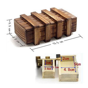Vintage Wooden Puzzle Box Brain Teaser