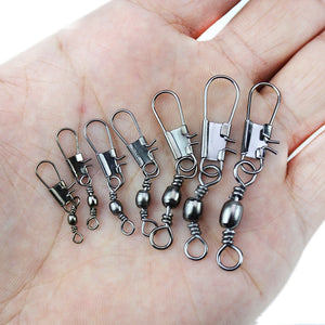 50 Pack Stainless steel Bearing Swivel with Snap Fishhook