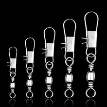 Load image into Gallery viewer, 50 Pack Stainless steel Bearing Swivel with Snap Fishhook