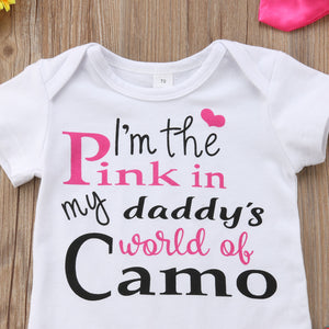Baby Girls "I'm The Pink in My Daddy's World of Camo" Outfit